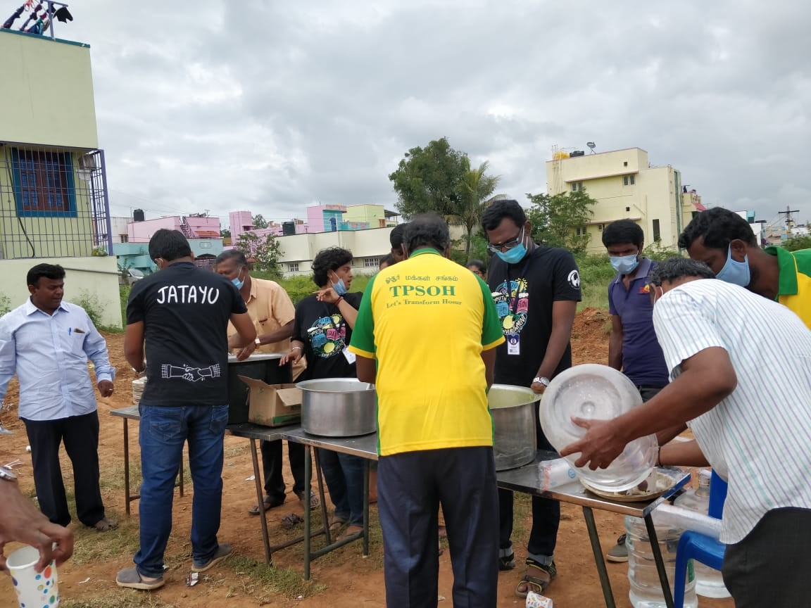 Food being served to the Tribal community
