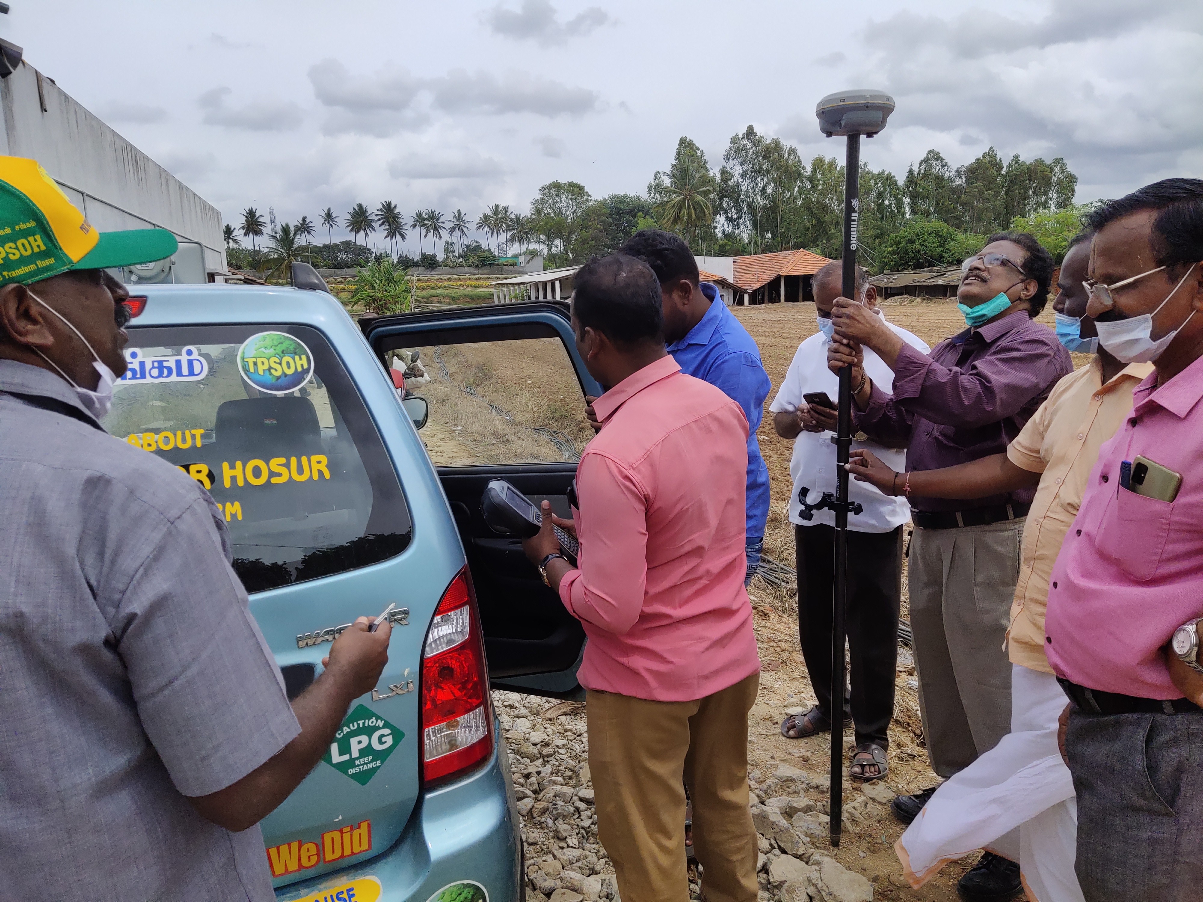 Digital Survey being done by TPSOH to restore major inlet channel & approach Road at Chichuraganapalli, near Exide Factory