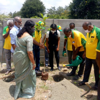 Team TPSOH at Hosur Public School for a tree planting & awareness on importance to restore & maintain environment
